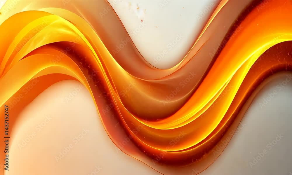 Poster dynamic golden waves abstract background with fluid and smooth transitions, artistic flow and warm t