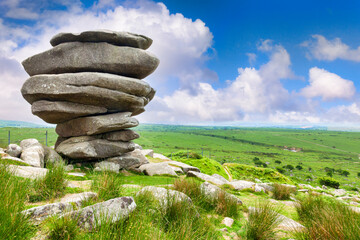 The Cheesewring, Bodmin Moor, Cornwall, UK - a granite tor on Bodmin Moor, near the village of Minions, Cornwall, UK