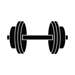 Barbell Stencil Icon Vector Illustration