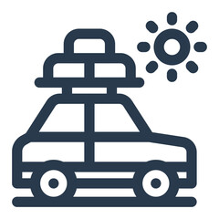 Road Trip Car with Luggage and Sunny Weather