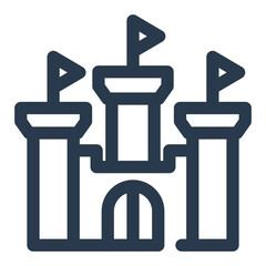 Sandcastle with Flags for Beach Fun