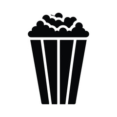 Popcorn Bucket Stencil Icon Vector Illustration