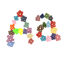 the alphabet letter A is in the shape of a flower