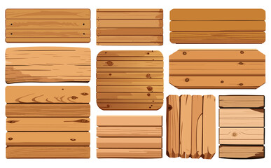 木製看板ベクターイラストセット