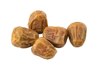 Sweet fresh sukkari dates isolated on transparent background