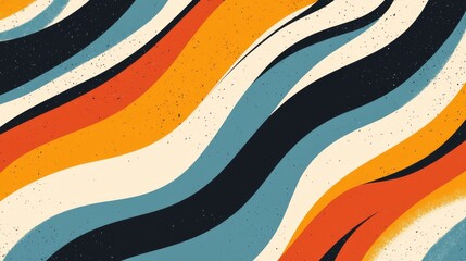 Obraz premium retro vintage 70s style stripes background poster lines.