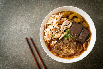 Stewed Chicken Noodle Soup Bowl