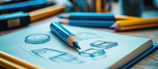 Sketches of Design Ideas on a Notebook