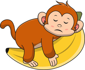 Baby Monkey Character with Cartoon Design. Isolated Vector Illustration.