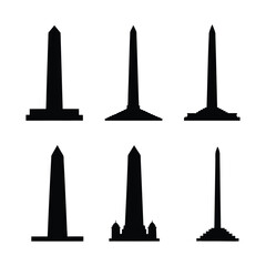 Obraz premium Washington Monument Silhouette, Famous Landmark Vector Art.