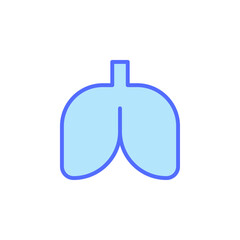 Medical Icon of Blue Lungs Representing Respiratory Health and Anatomy in a Simple and Clear Design