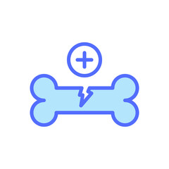 Broken Bone Medical Symbol Icon Depicting Pain Relief in Healthcare and Rehabilitation Context
