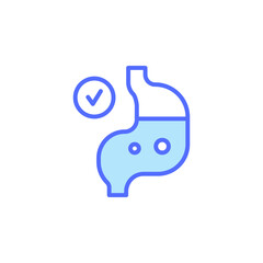 Stomach Health Check Icon Representing Digestion Wellness and Nutritional Care in Medical Imagery