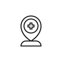 Medical Location Icon Representing Health Services and Assistance in Healthcare Facilities