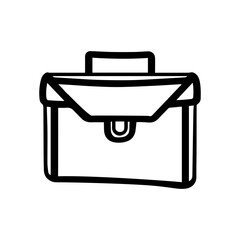 Briefcase doodle vector icon