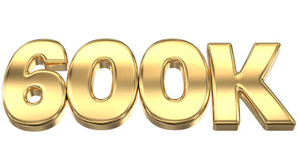 600K Gold Number Follow 3D Render