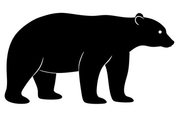 Fototapeta premium Black bear silhouette illustration simple and clean design wildlife animal isolated on white background, bear, black bear, silhouette, animal, wildlife, mammal, predator, forest, wilderness, nature