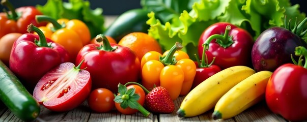 Fresh fruits and vegetables for a well-balanced diet, diet, ingredients