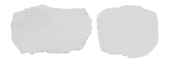 ripped element set of torn paper edges isolated with clipping path on white background. torn paper...