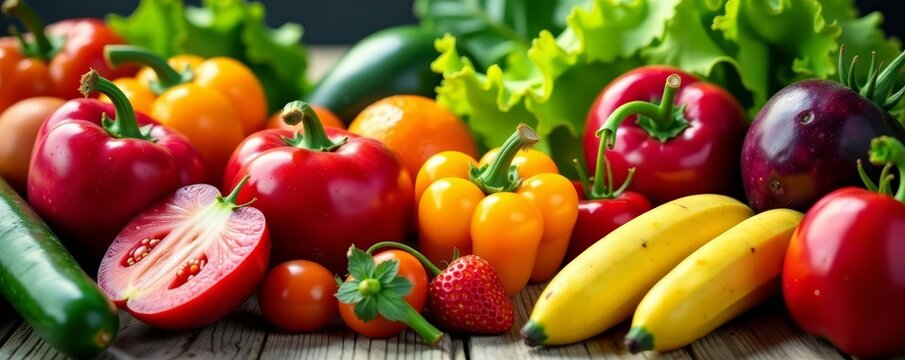 Fresh fruits and vegetables for a well-balanced diet, diet, ingredients - Powered by Adobe