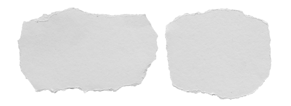 ripped element set of torn paper edges isolated with clipping path on white background. torn paper texture, ripped of paper designs and jagged paper edges create a raw, artistic look