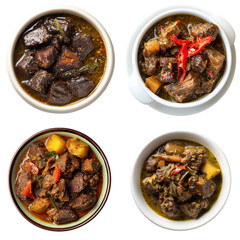Guyanese Pepperpot Stew - Top View, Isolated