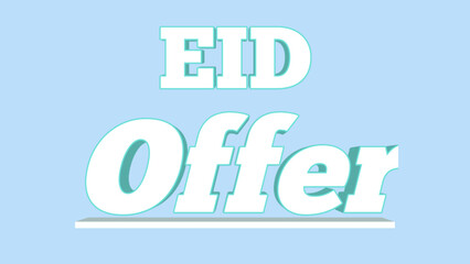 eid offer text effect vector background eid offer logo vector banner