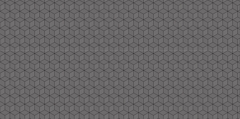 Abstract black square line hexagons seamless hexagon polygonal pattern background vector. seamless bright white abstract honeycomb background.	