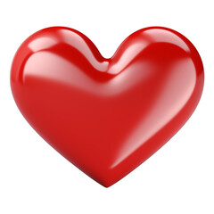 Fototapeta premium 3D Red Love Heart Symbol – Romantic Icon Transparent Background