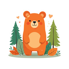 Cute Bear Illustration, Isolated on a white background, bear vector design