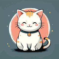 Cute Cat Vector Illustration Design