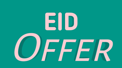 eid offer text effect vector background, eid offer