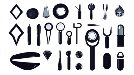 Obraz premium Diamond jewelry tools and gemstones
