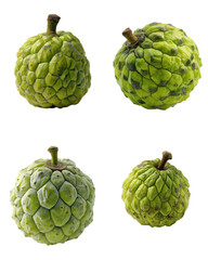 Fototapeta premium Green Sugar Apple - Whole Fruit Isolated