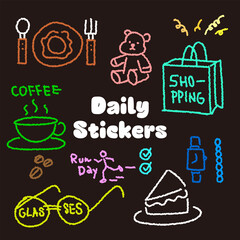 데일리 아이템 다이어리 꾸미기 핸드드로잉 스티커 세트 - Daily Item Diary Decorating Hand-Drawing Sticker Set 3