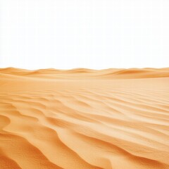 Expansive desert landscape under a bright white sky with soft light and minimalist features