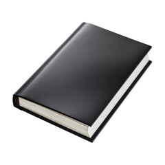 Closed Dark Hardcover Book With Blank Pages On Transparent Background