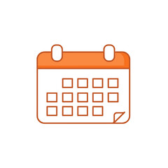 Calendar icon in orange design representing planning and scheduling  