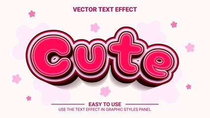 3d cute editable text effect