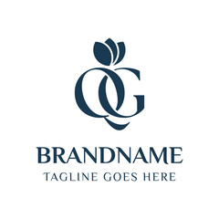 Letters QG Beauty Logo, symbolizing sophistication, style, and timeless beauty
