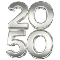 Number 2050 Silver 3D Rendering © Graphic123