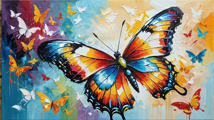 Vibrant Colorful Butterfly Painting A Stunning Artwork of Nature's Beauty