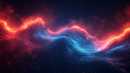 Gradient Blu Neon And Electric Hot Dazzling Deep Red