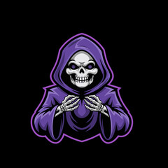 Spooky Grim Reaper Mascot Logo for Gaming
