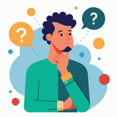 man thinking vector