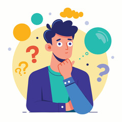 man thinking vector