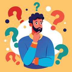 Fototapeta premium man thinking vector