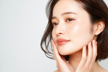 スキンケア、モデル,アジア人女性、AI