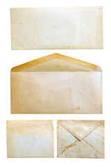 Old envelope on white background