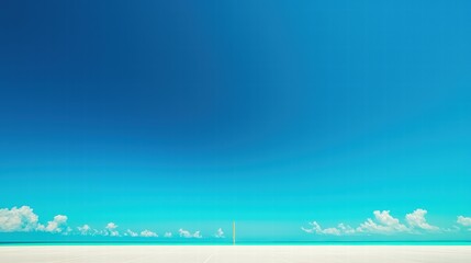 Obraz premium A commercial plane positioned on a runway ready for takeoff beneath a clear blue sky